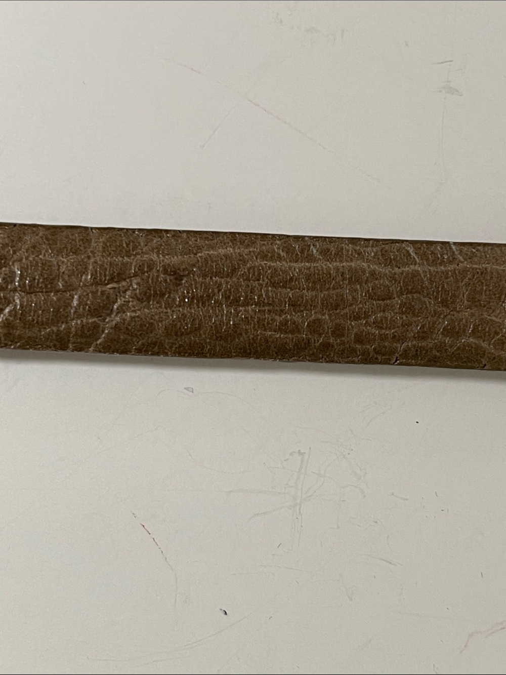 Talbots Slim Taupe Leather Belt with Gold Buckle - Picture 5 of 5